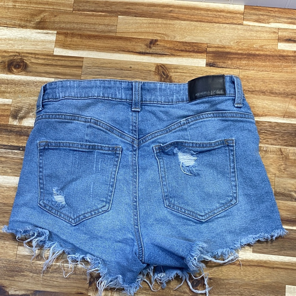 Kendall & Kylie Blue Distressed Jean Shorts - Picture 2 of 6